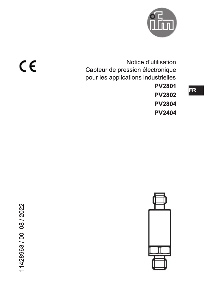 Page n°1 - Manuel utilisateur IFM PV2801