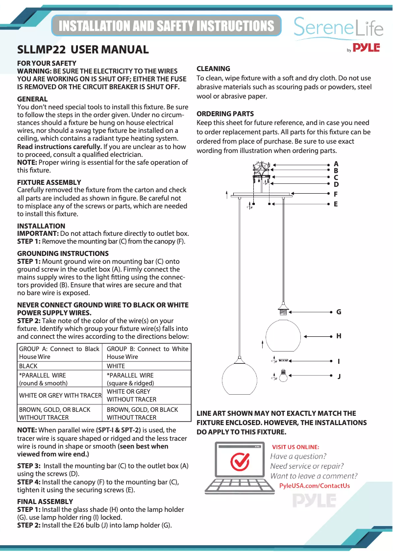 Página 1 del manual Manual de usuario SereneLife SLLMP22