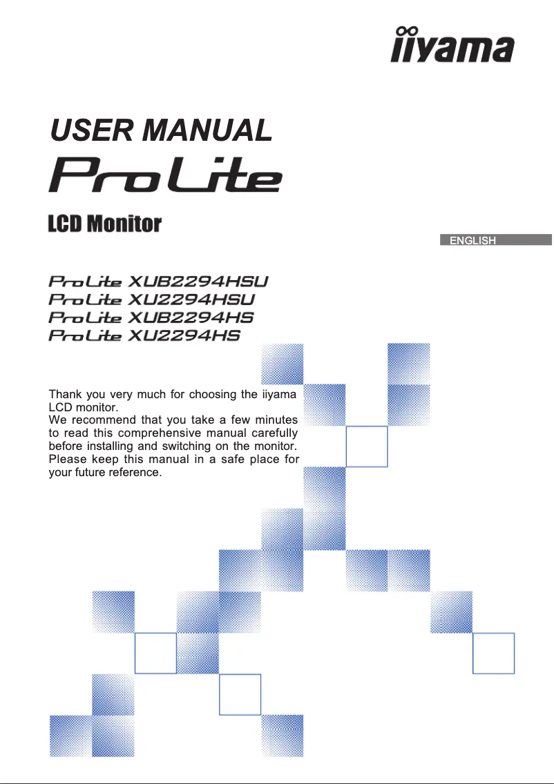 Page n°1 - Manuel utilisateur Iiyama ProLite XU2294HSU-B2
