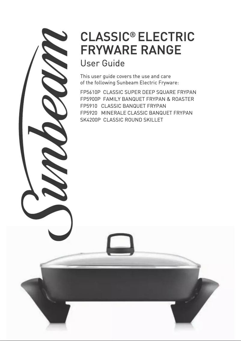 Page 1 de la notice Manuel utilisateur Sunbeam Classic FP5900P