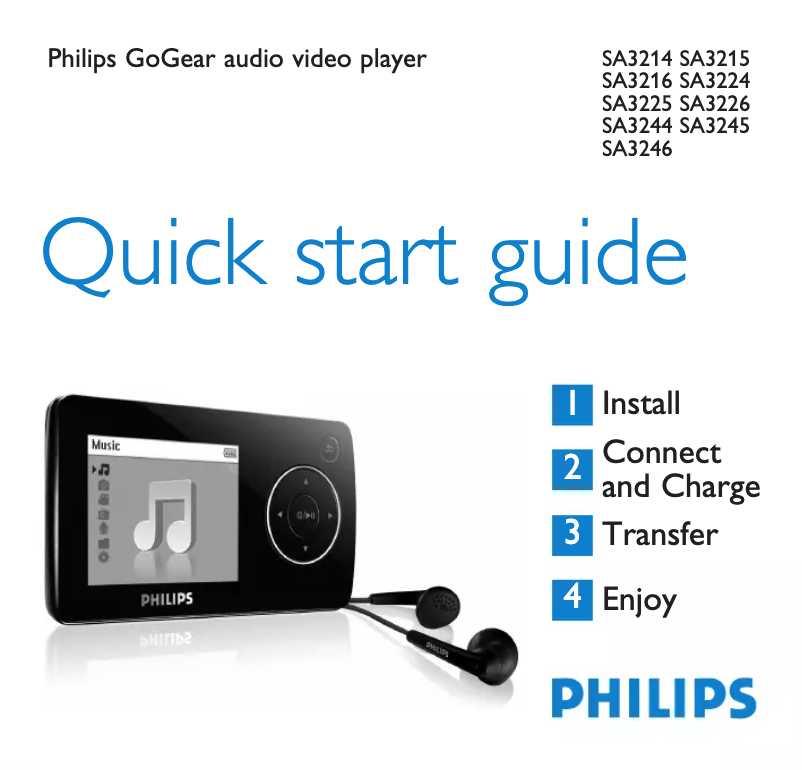Página 1 del manual Guía de inicio rápido Philips GoGear SA3285