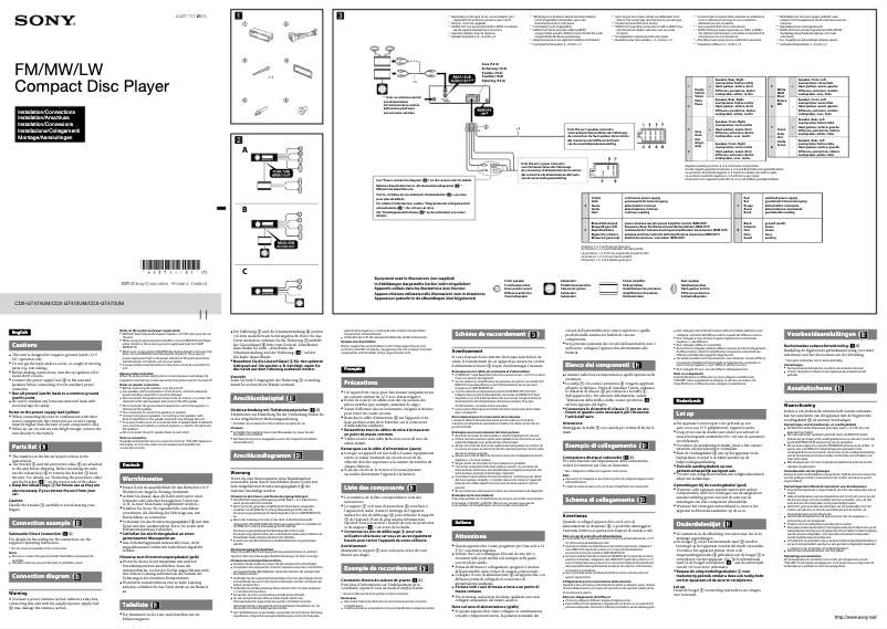 Imagen de la primera página del manual del dispositivo CDX-GT474UM