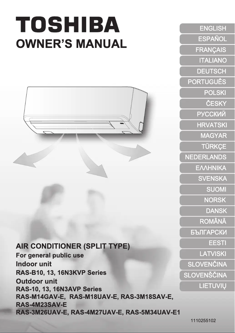 Page 1 de la notice Manuel utilisateur Toshiba RAS-5M34UAV