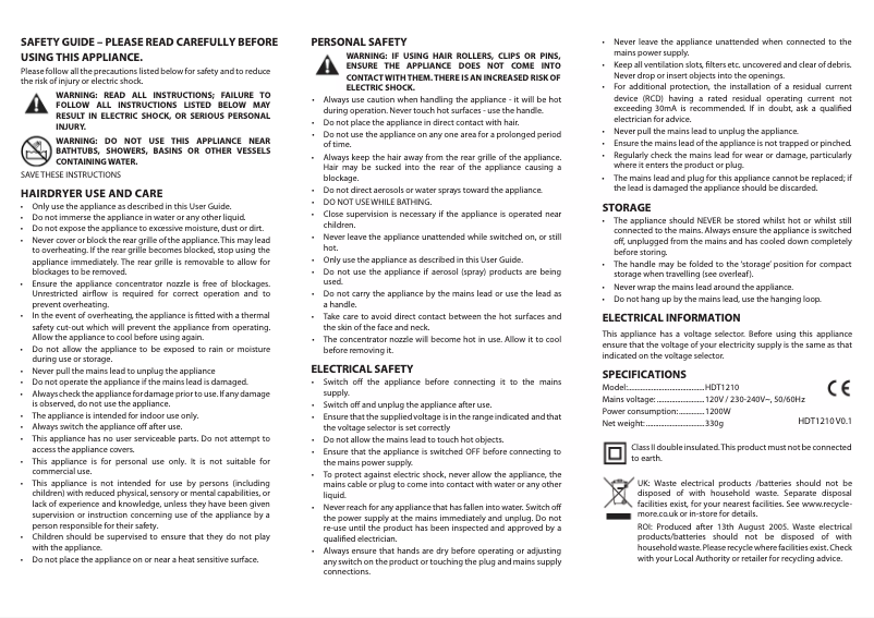 Imagen de la primera página del manual del dispositivo Value