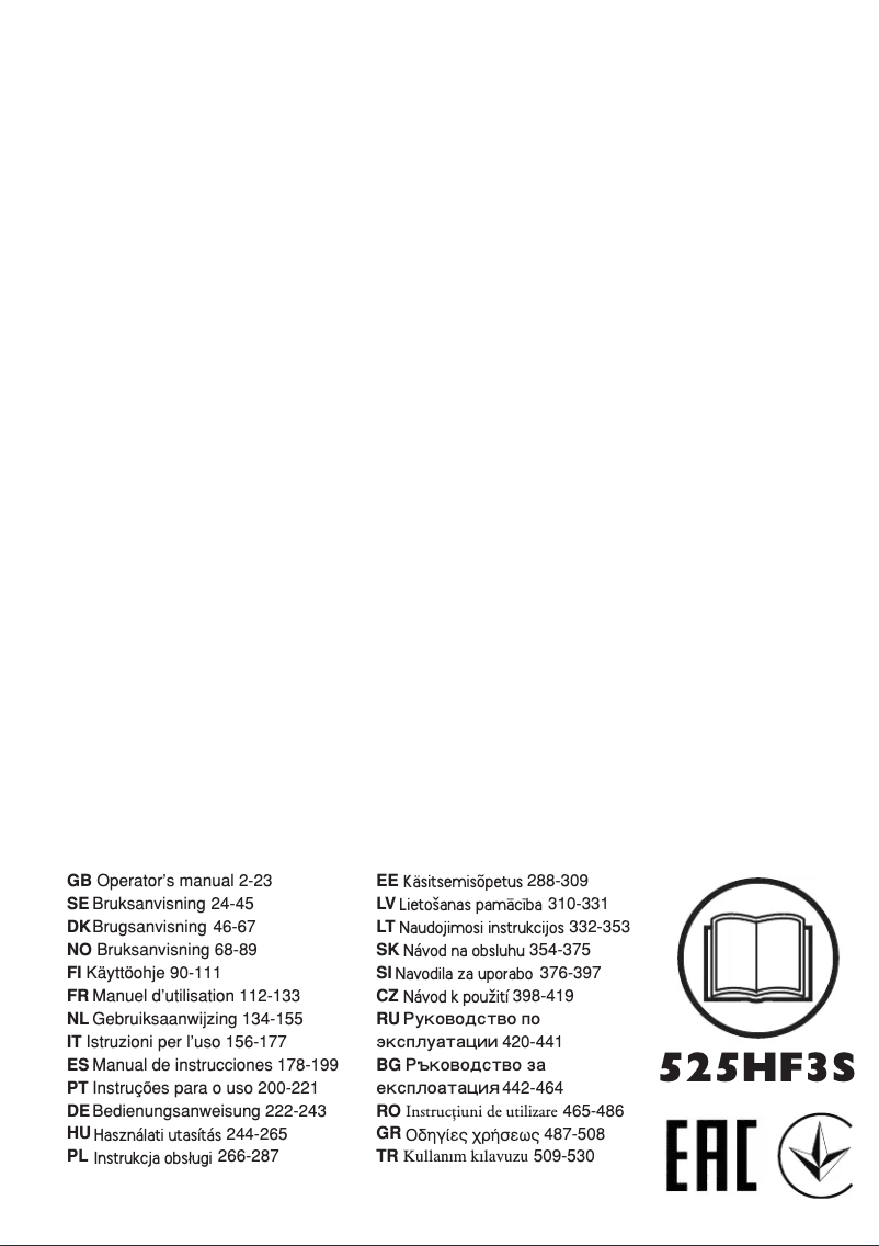 Page n°1 - Manuel utilisateur Husqvarna 525HF3S