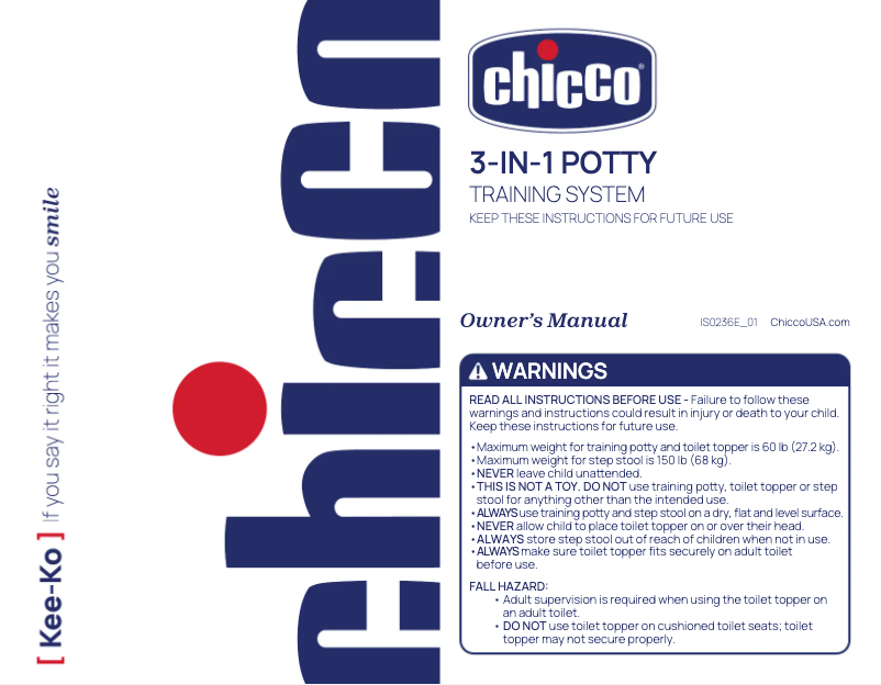 Page 1 de la notice Manuel utilisateur Chicco 3-in-1