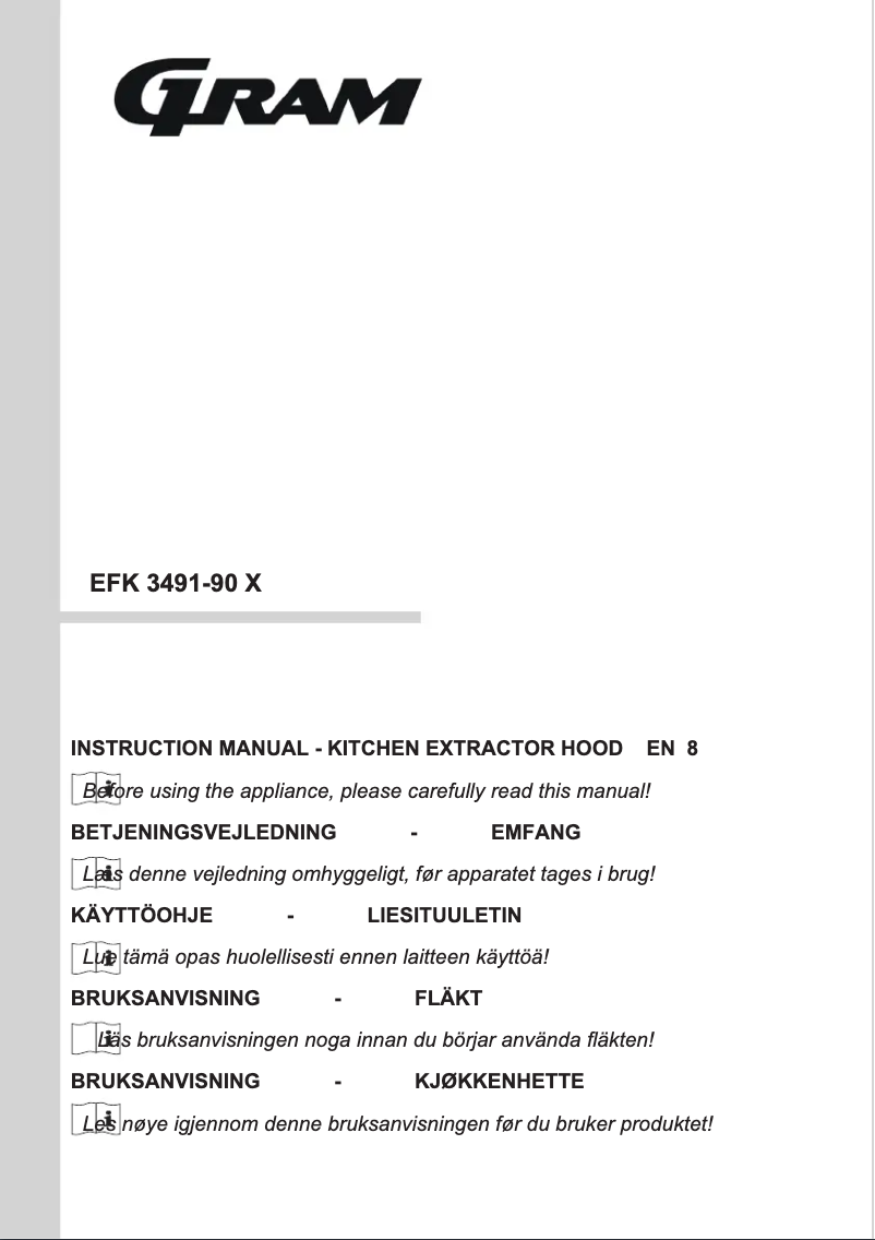 Page 1 de la notice Manuel utilisateur Gram EFK 3491-90 X