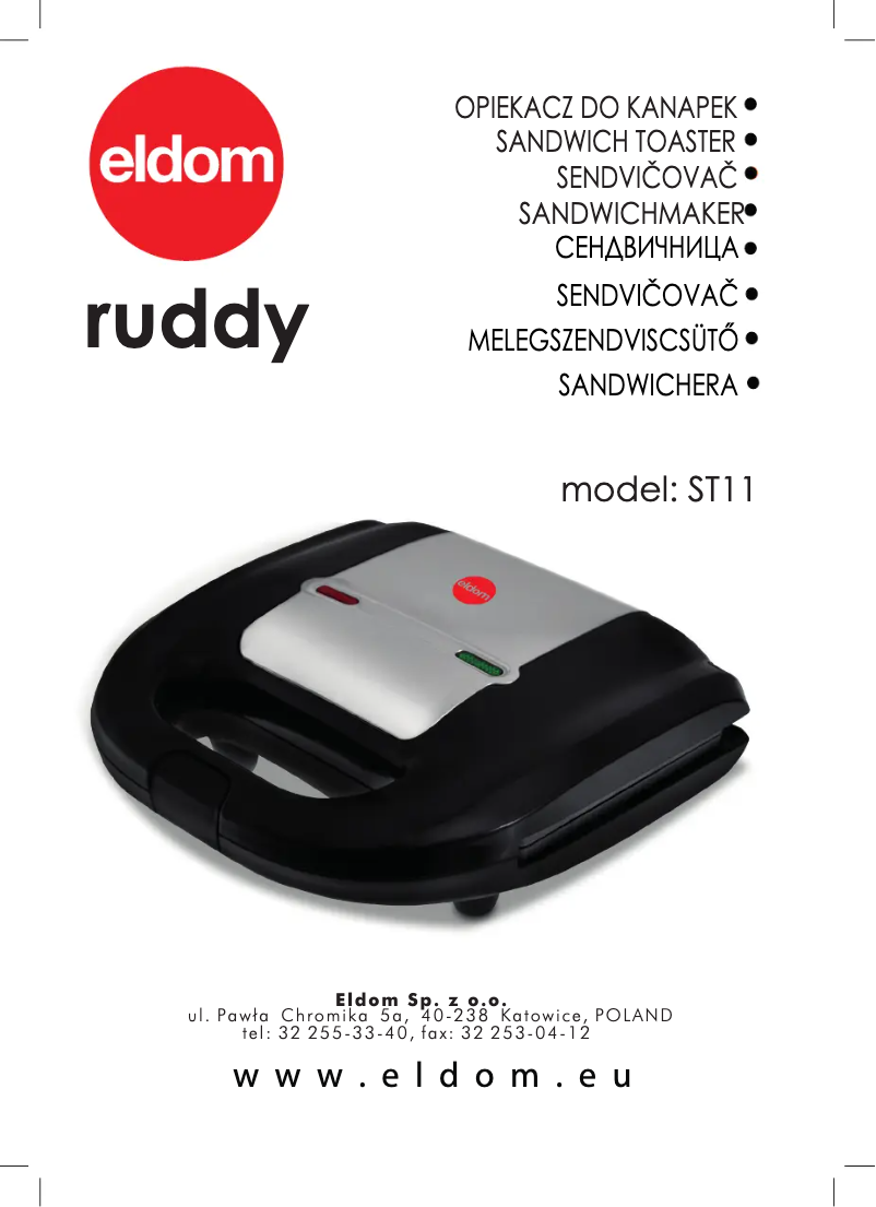 Page 1 de la notice Manuel utilisateur Eldom Ruddy ST11