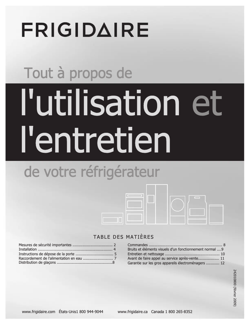 Page n°1 - Manuel utilisateur Frigidaire XGTI1845KR