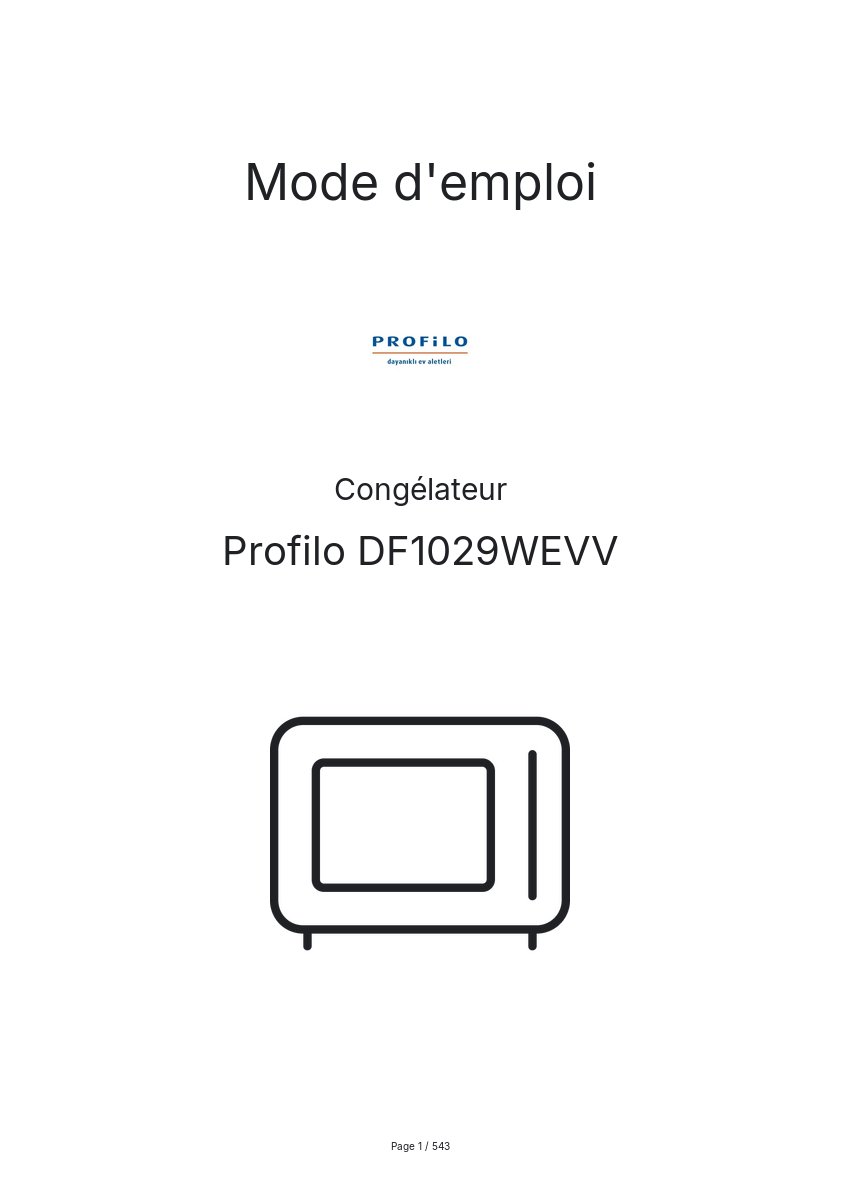Page n°1 - Mode d'emploi Profilo DF1029WEVV