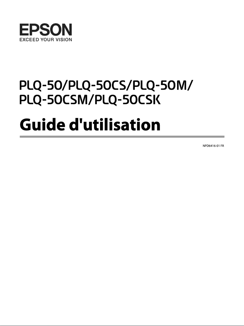 Page n°1 - Manuel utilisateur Epson PLQ-50