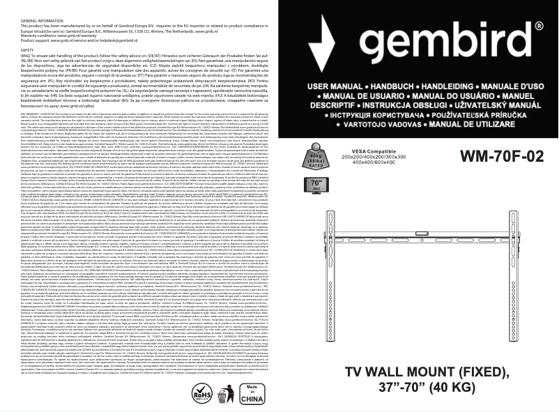 Página 1 del manual Manual de usuario Gembird WM-70F-02