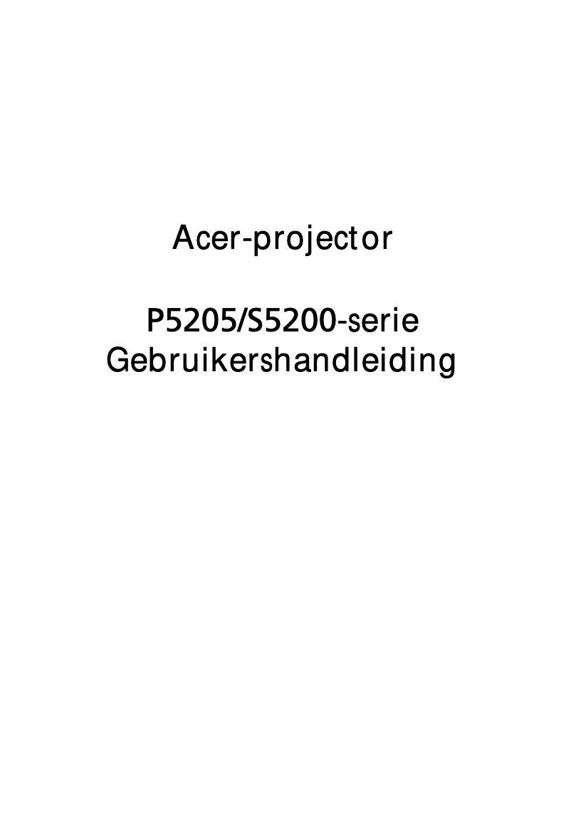 Page n°1 - Manuel utilisateur Acer P5205