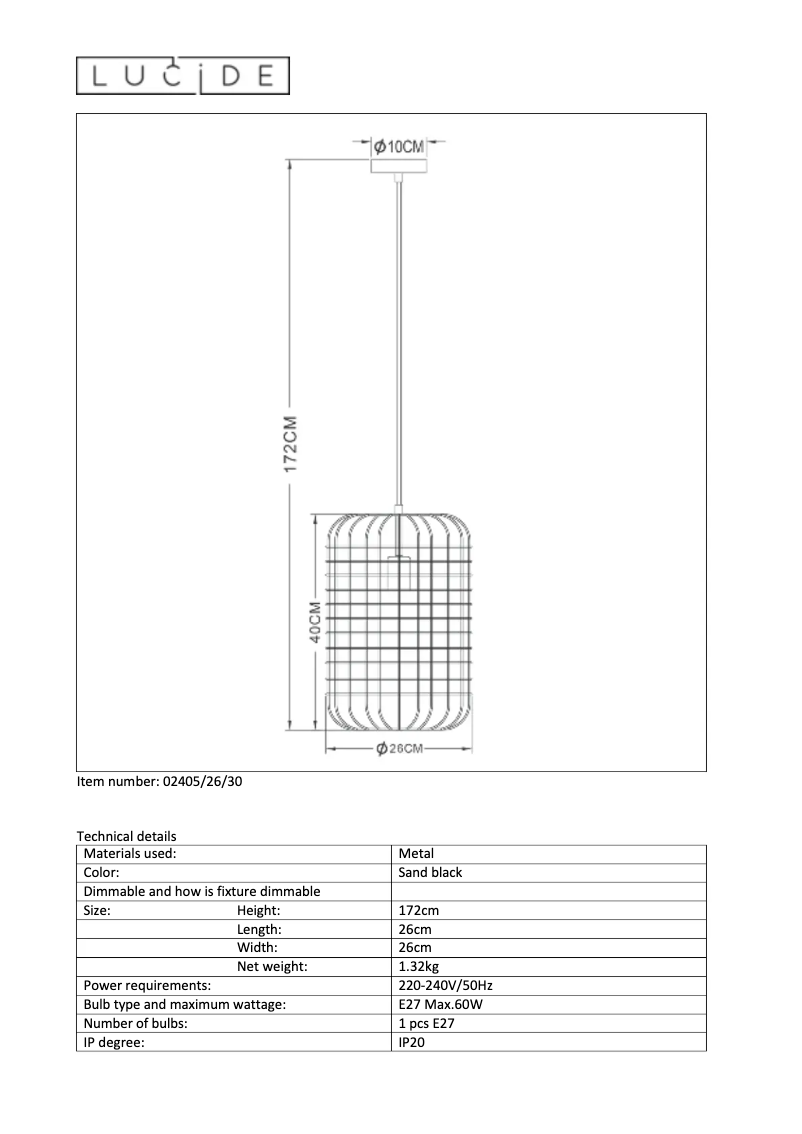 Page 1 de la notice Manuel utilisateur Lucide Esmee