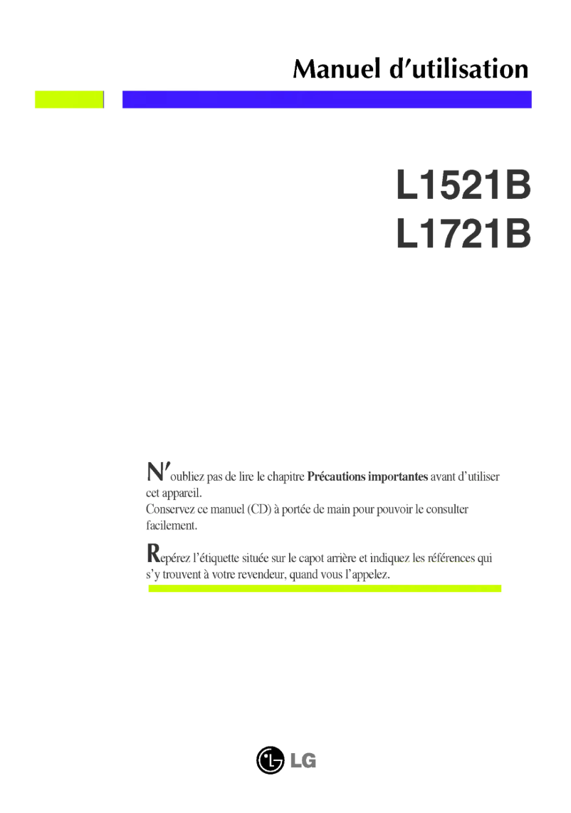 Page 1 de la notice Manuel utilisateur LG L1721B