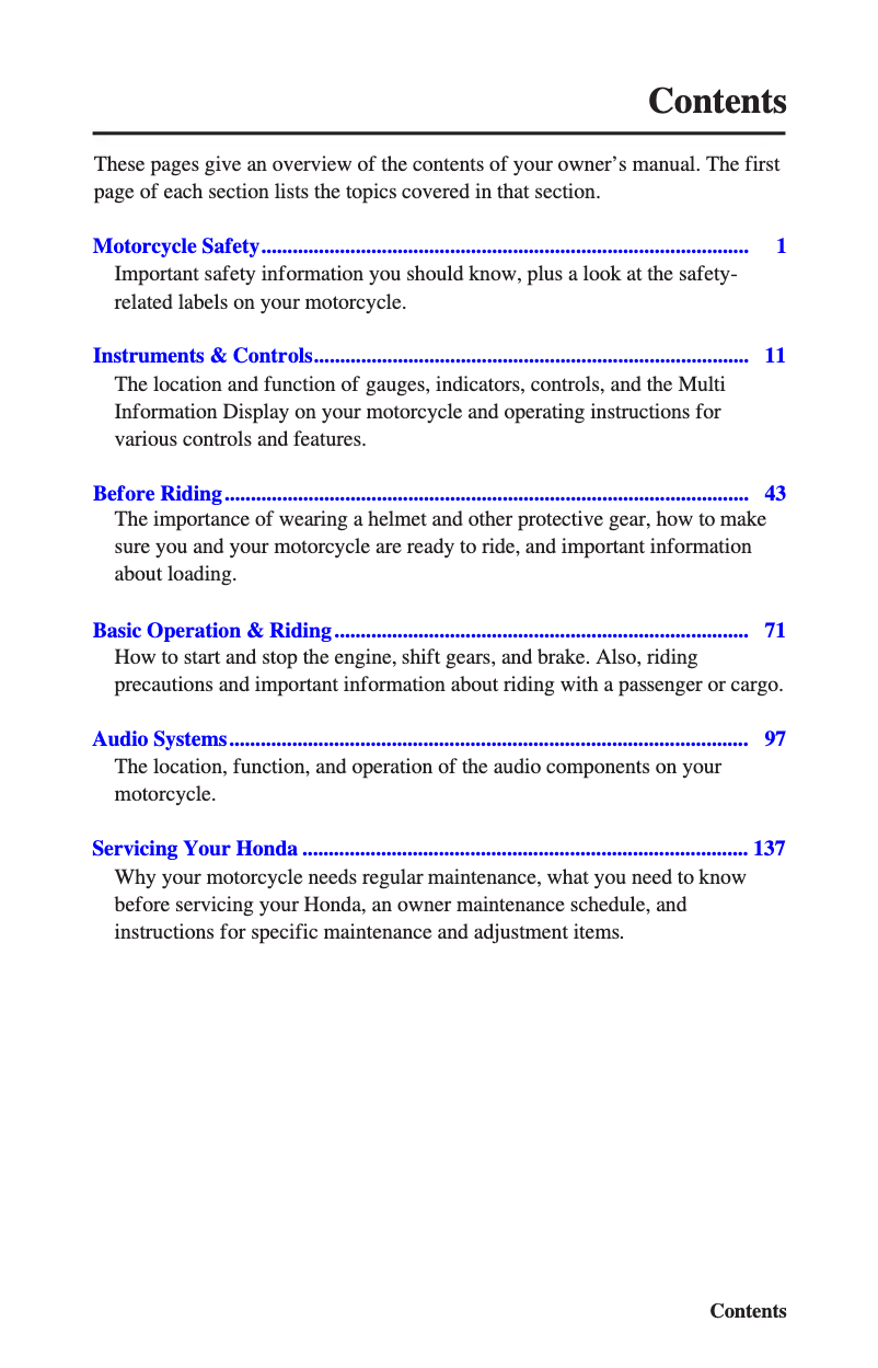 Página 1 del manual Manual de usuario Honda Gold Wing GL1800 (2010)