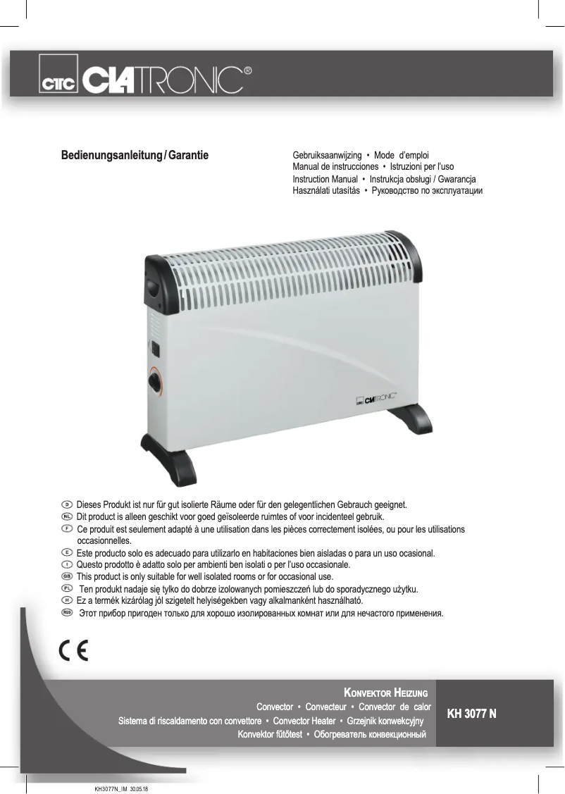 Página 1 del manual Manual de usuario Clatronic KH 3077