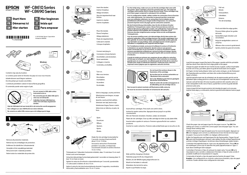 Page 1 de la notice Guide d'installation Epson WorkForce Pro WF-C8610