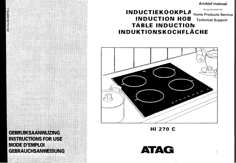 Page 1 de la notice Manuel utilisateur Atag HI270C