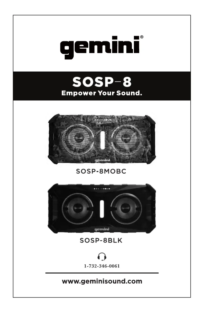 Page n°1 - Manuel utilisateur Gemini SOSP-8