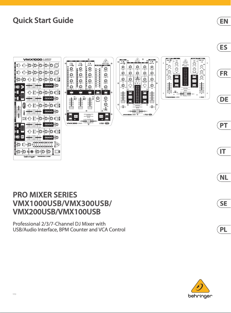 Page 1 of the manual Quick Start Guide Behringer VMX300USB