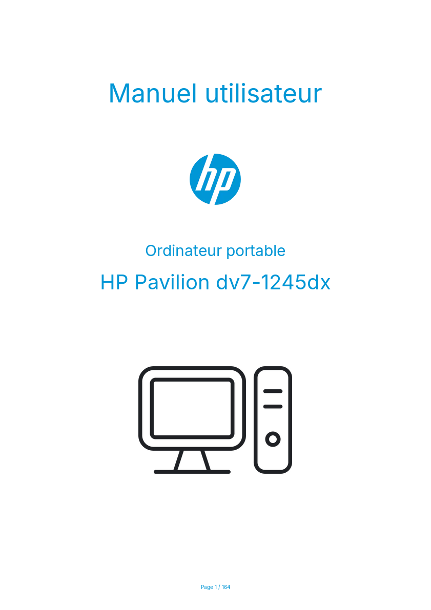 Image de la première page du manuel de l'appareil Pavilion dv7-1245dx