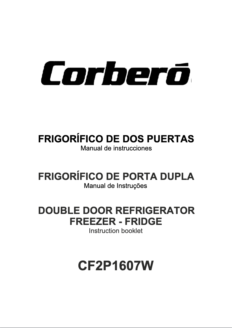 Page n°1 - Manuel utilisateur Corbero CF2P1607W