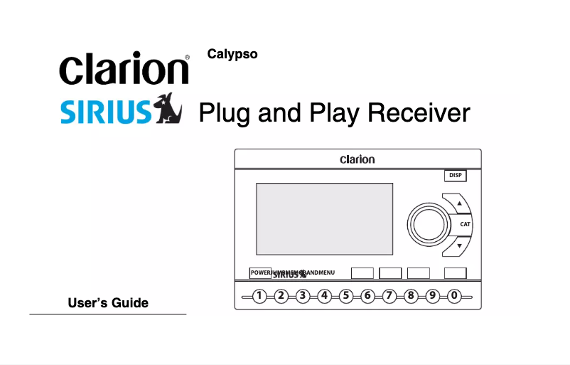 Image de la première page du manuel de l'appareil Calypso