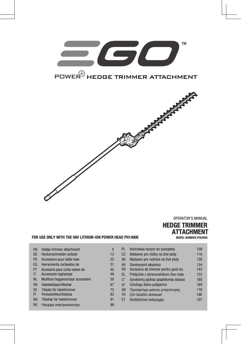 Page 1 de la notice Manuel utilisateur EGO MHSC2000E