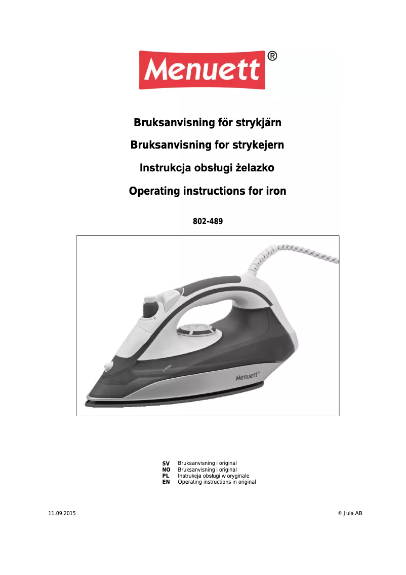 Image de la première page du manuel de l'appareil 802-489