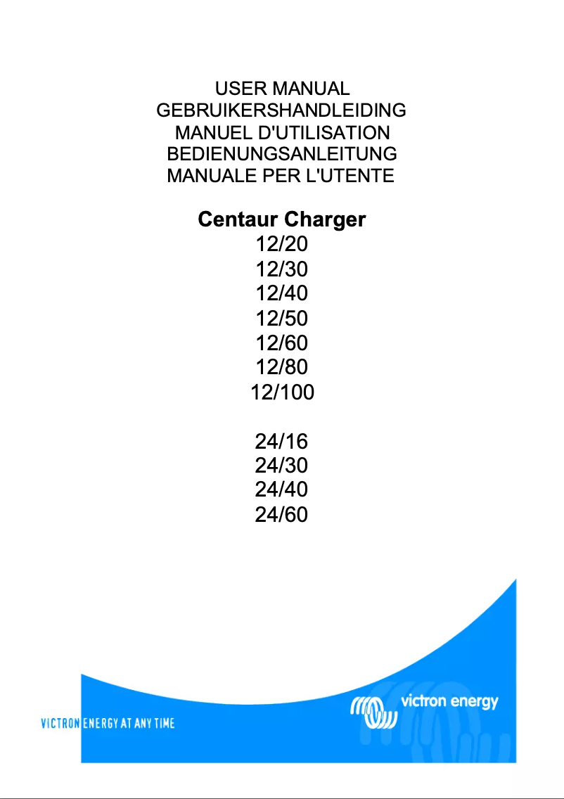Image de la première page du manuel de l'appareil Centaur Charger
