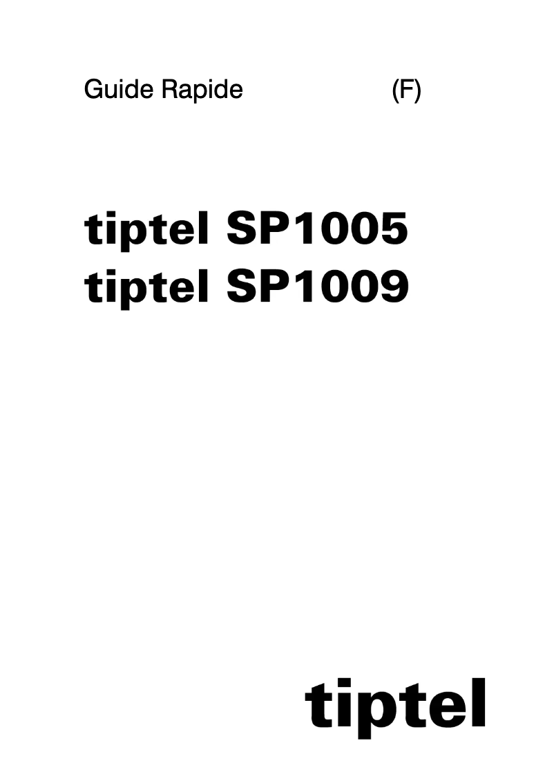 Image de la première page du manuel de l'appareil SP1005