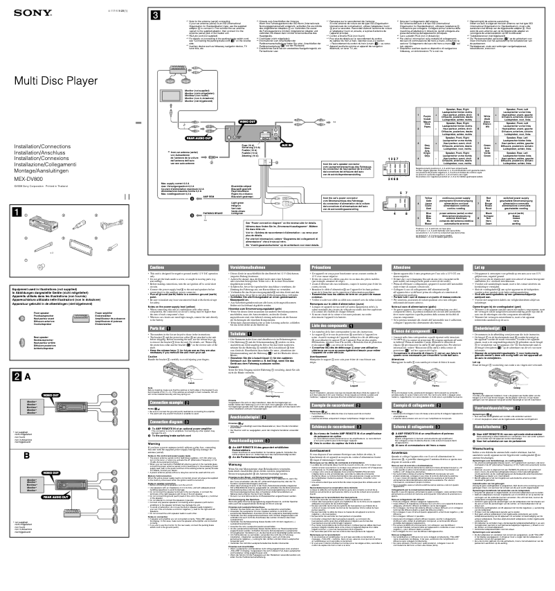 Página 1 del manual Guía de instalación Sony MEX-DV800