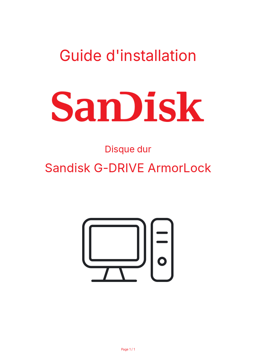 Image de la première page du manuel de l'appareil G-DRIVE ArmorLock