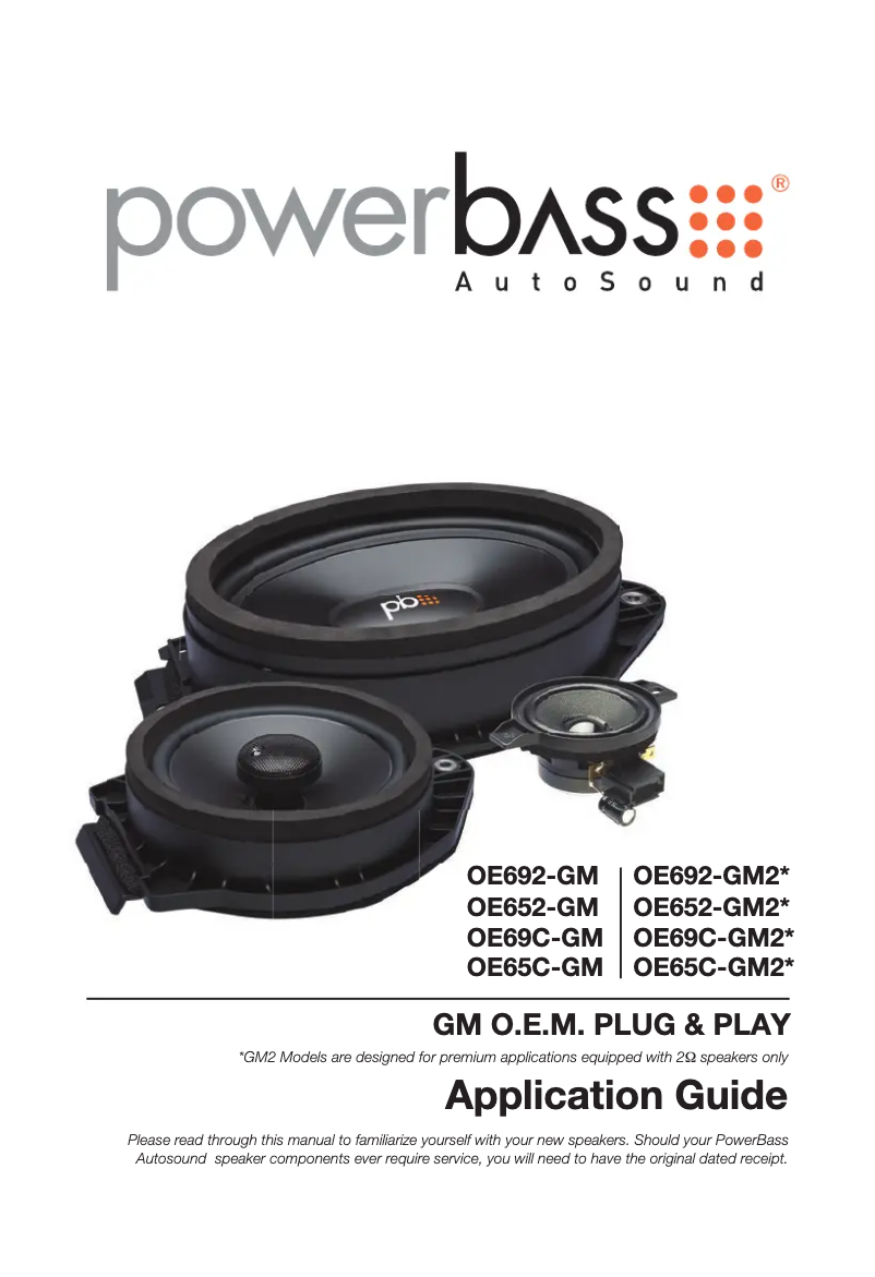 Page n°1 - Manuel utilisateur PowerBass OE692-GM2