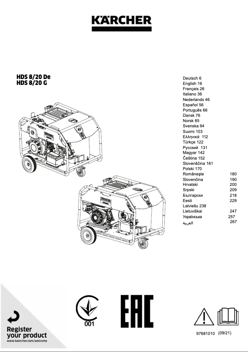 Page n°1 - Manuel utilisateur Kärcher HDS 8/20 De