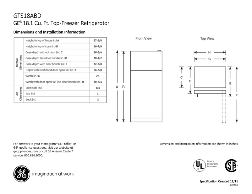 Imagen de la primera página del manual del dispositivo GTS18ABDBB