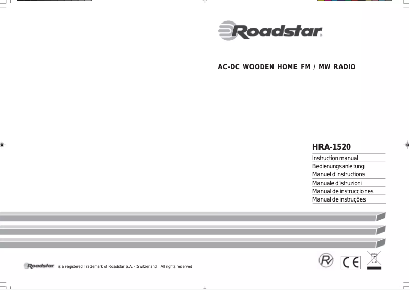 Page n°1 - Manuel utilisateur Roadstar HRA-1520