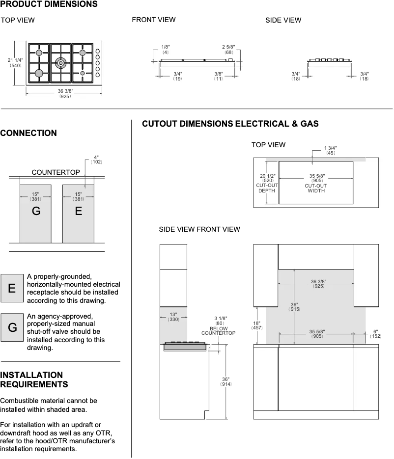 Page 1 de la notice Instructions / montage Bertazzoni MAST365QXE