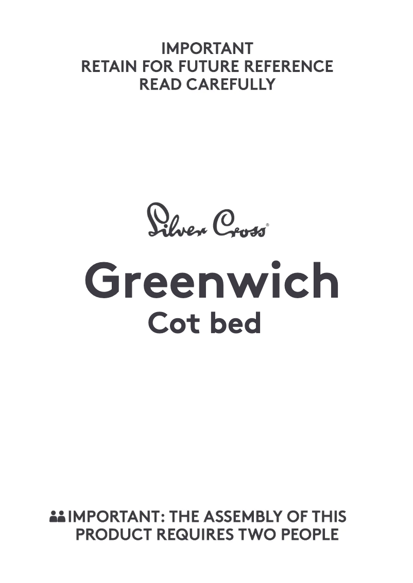 Page n°1 - Manuel utilisateur Silver Cross Greenwich Cot Bed