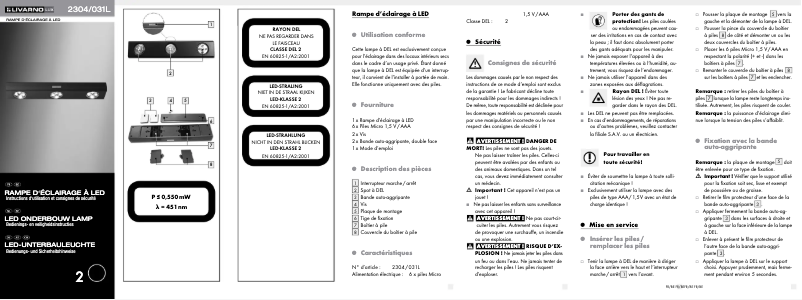 Page 1 de la notice Manuel utilisateur Livarno Lux IAN 053451