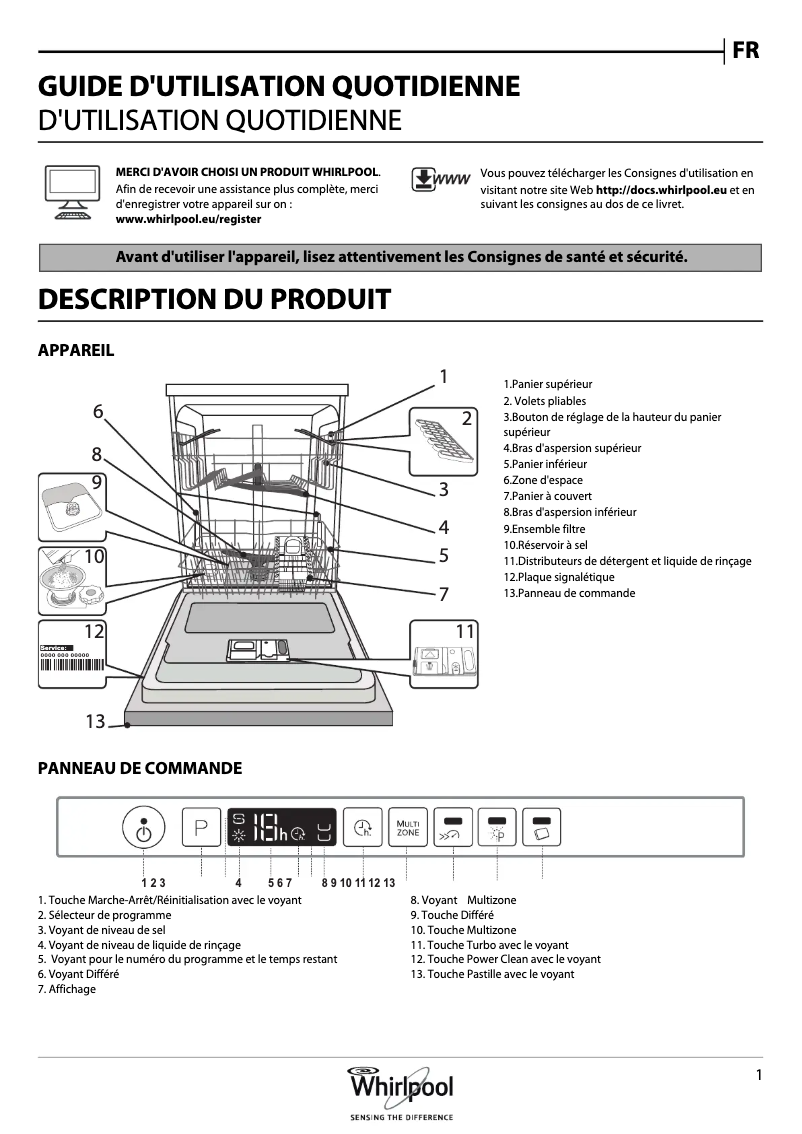Página 1 del manual Manual de usuario Whirlpool WIC 3C26 P