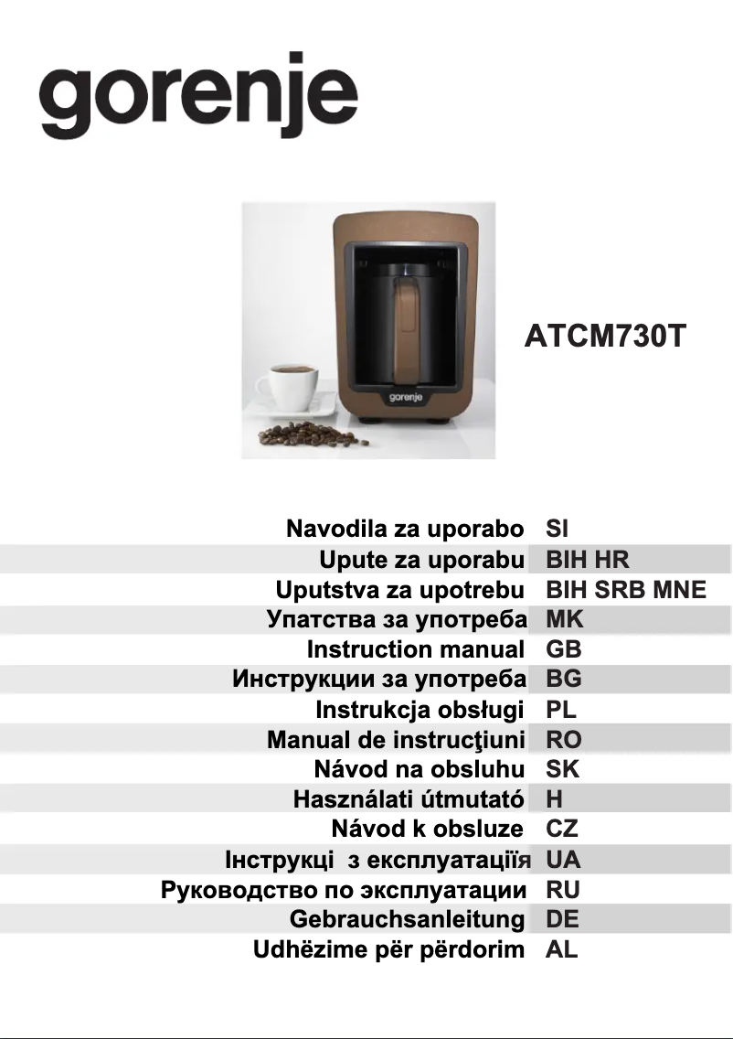 Page n°1 - Manuel utilisateur Gorenje ATCM730T