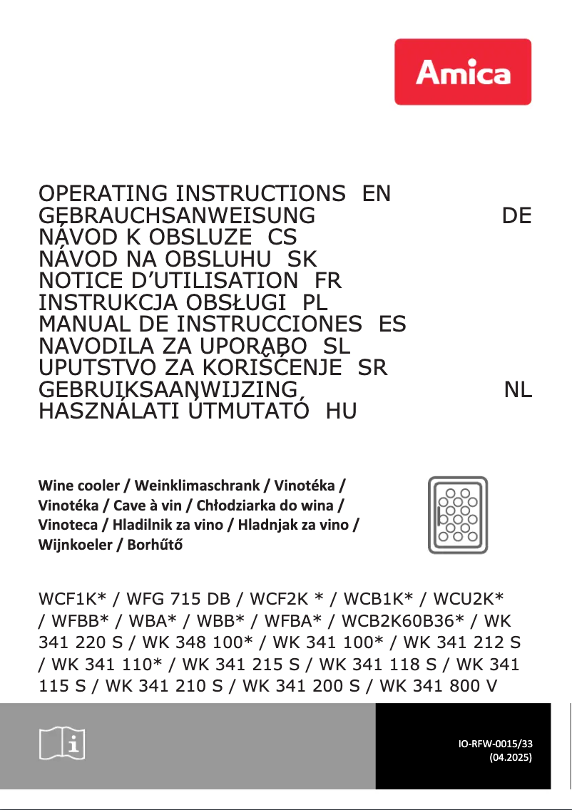 Page n°1 - Manuel utilisateur Amica WK 341 115 S