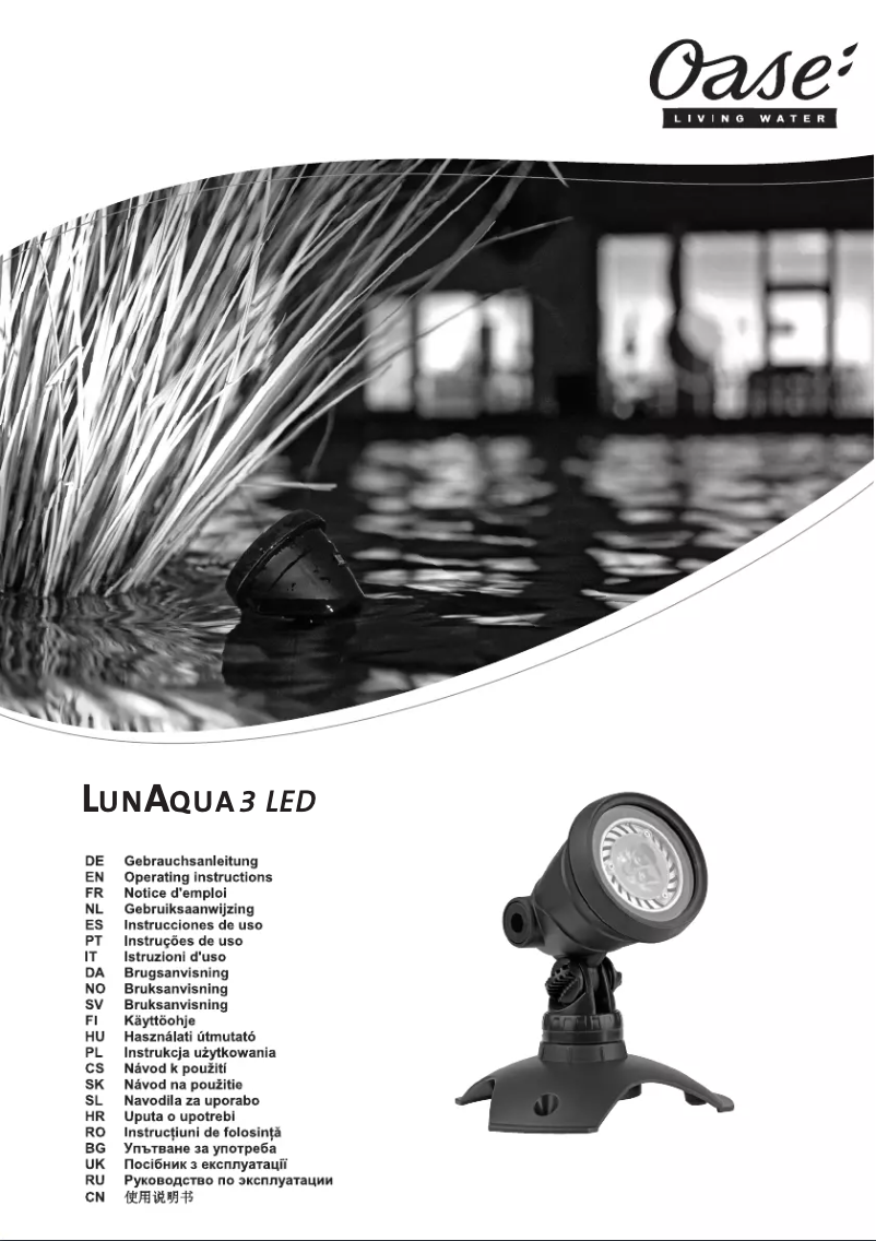 Page 1 de la notice Manuel utilisateur Oase LunAqua 3 LED