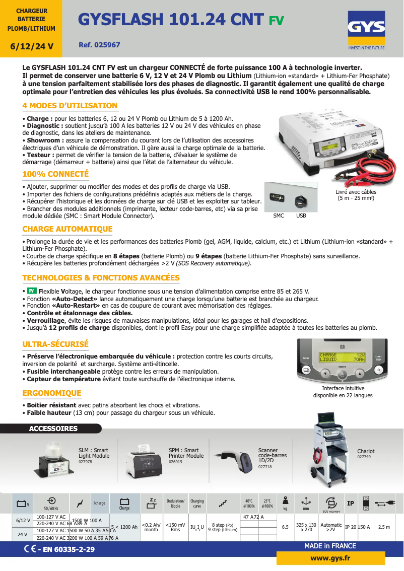 Image de la première page du manuel de l'appareil Gysflash 101.24 CNT FV