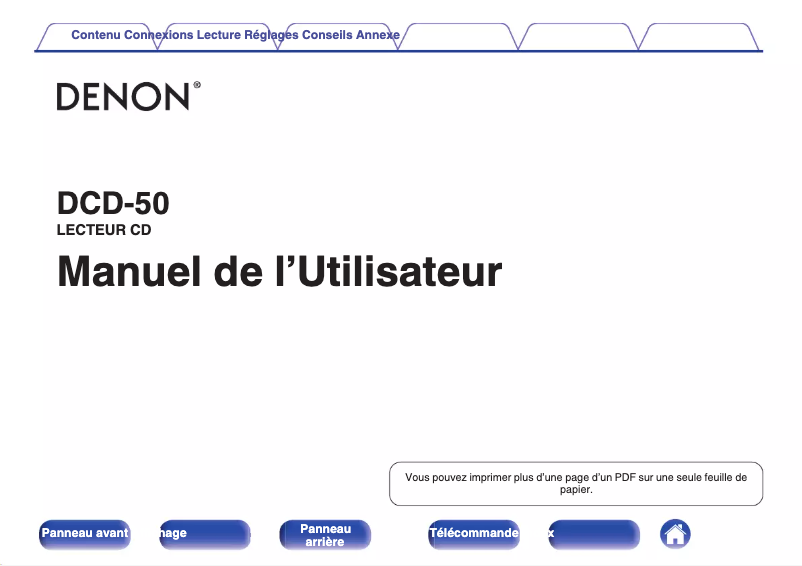 Image de la première page du manuel de l'appareil DCD-50