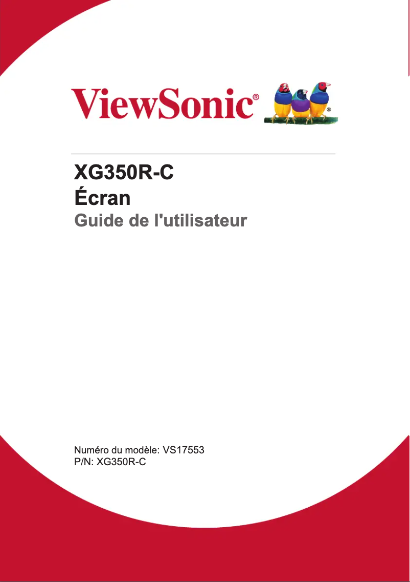 Page 1 de la notice Manuel utilisateur Viewsonic XG350R-C