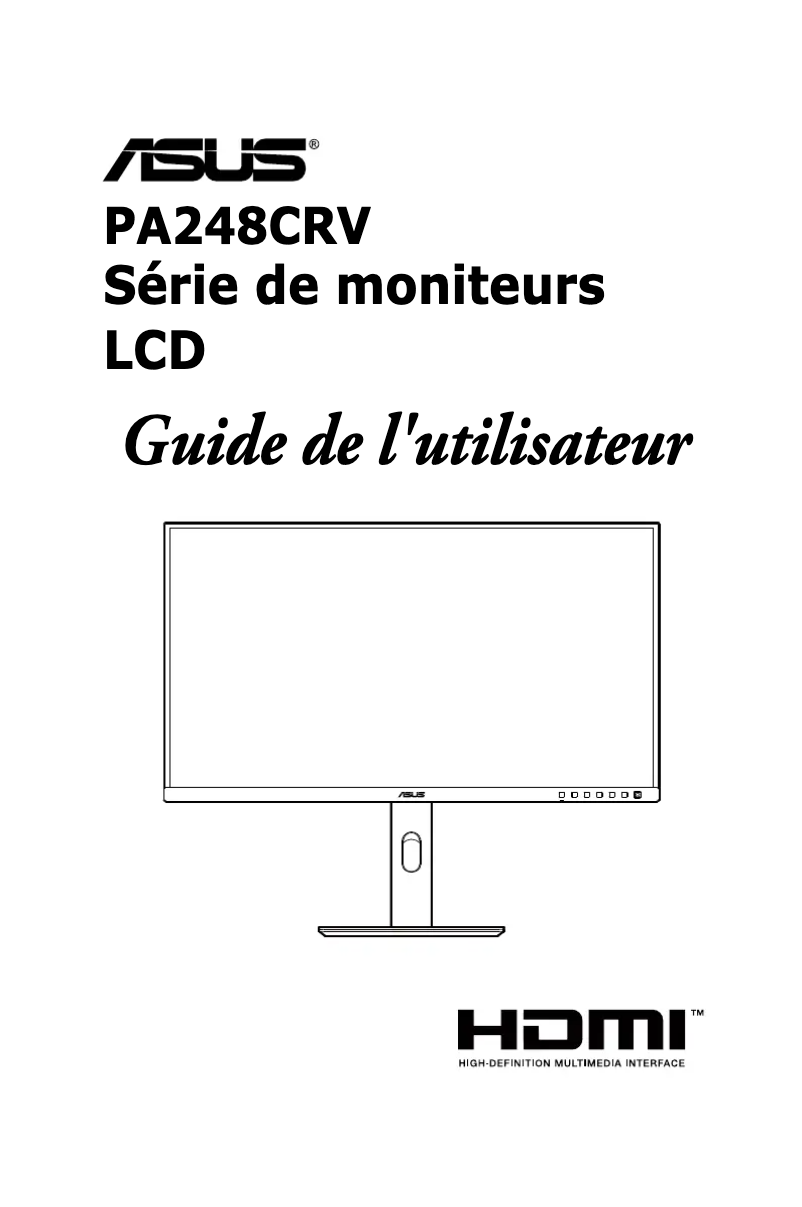 Image de la première page du manuel de l'appareil ProArt PA248CRV