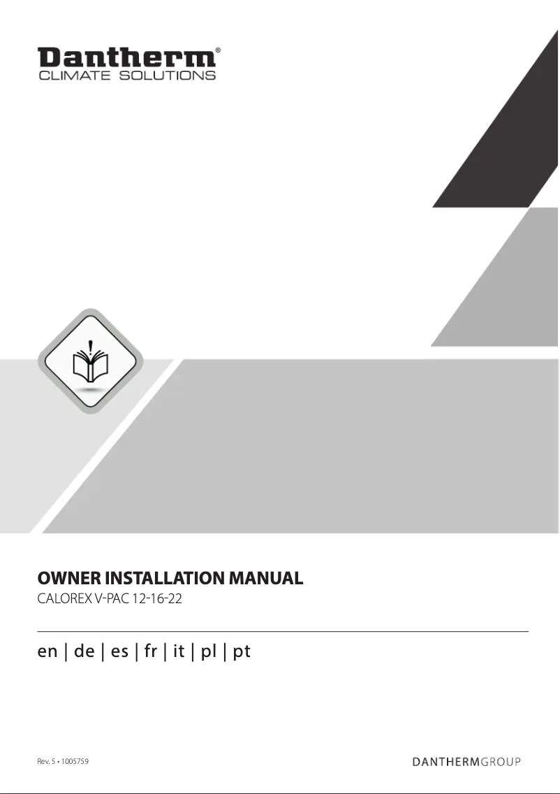 Image de la première page du manuel de l'appareil V-PAC